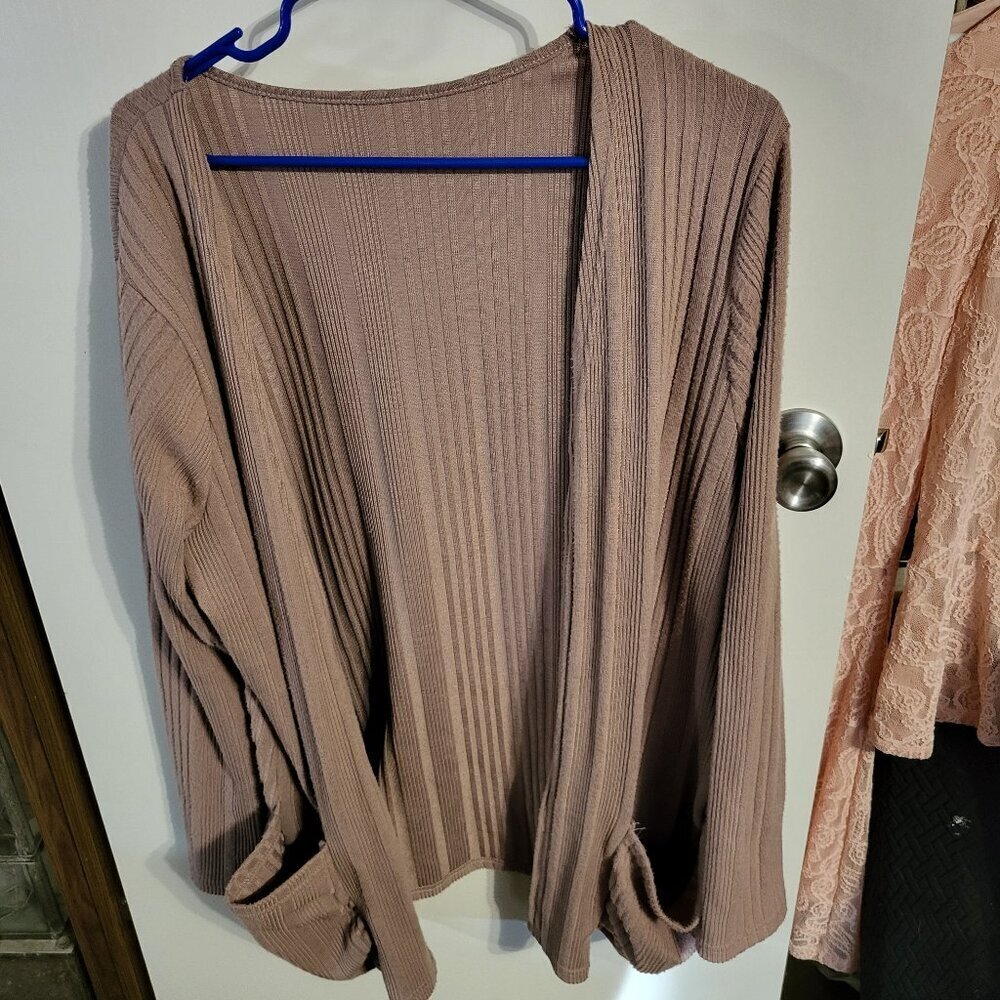 WOMANS POWDER PINK CARDIGAN LIGHTWEIGHT SZ XXL